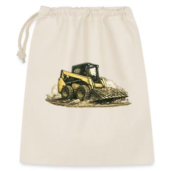 Vintage Kompaktlader Baustelle Baumaschine - Geschenkbeutel aus Baumwolle (40 x 50 cm) - Natur - Vorne