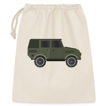 Militär-Jeep - Geschenkbeutel aus Baumwolle (40 x 50 cm) - Natur - Vorne