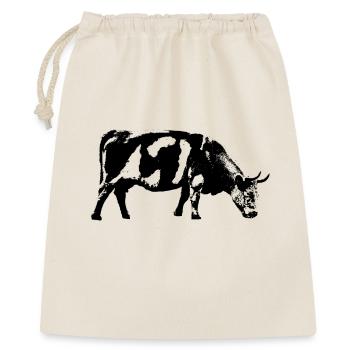 Kuh / Rind / Vieh / Cow - Geschenkbeutel aus Baumwolle (40 x 50 cm) - Natur - Vorne