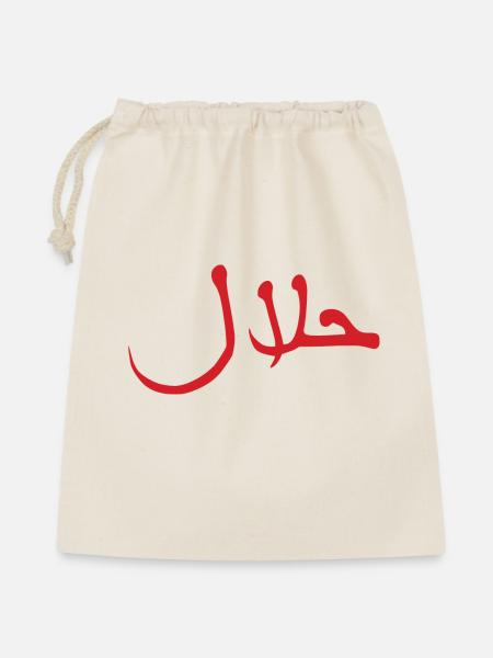 Halal حلال - Geschenkbeutel aus Baumwolle (40 x 50 cm) - Natur