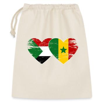 Sudan Senegal Flag Heart - Gift Bag 40 x 50 cm - nature - Front