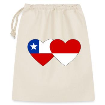 Chile_Polen_Flagge_Herz - Sac cadeau 40 x 50 cm - nature - Devant