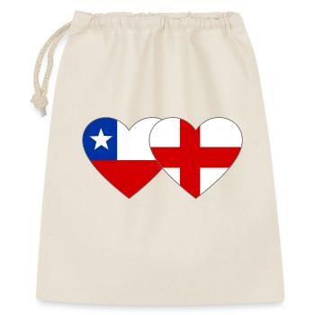 Chile England Flagge Herz  - Geschenkbeutel aus Baumwolle (40 x 50 cm) - Natur - Vorne