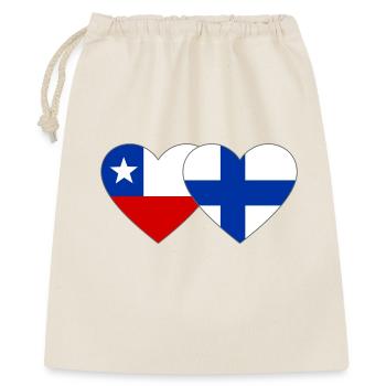 Cœur du drapeau du Chili Finlande - Sac cadeau 40 x 50 cm - nature - Devant