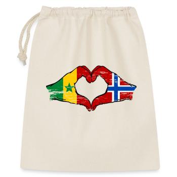 Senegal Norwegen Flagge Hände Herzform used - Geschenkbeutel aus Baumwolle (40 x 50 cm) - Natur - Vorne