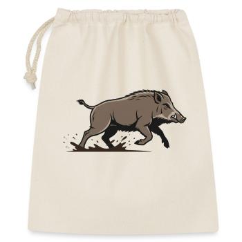 Wildschwein Rennen Angriff Jagd - Geschenkbeutel aus Baumwolle (40 x 50 cm) - Natur - Vorne