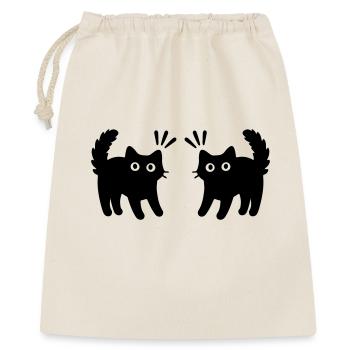 Katzen Paar - Geschenkbeutel aus Baumwolle (40 x 50 cm) - Natur - Vorne