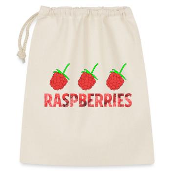 RASPBERRIES - Geschenkbeutel aus Baumwolle (40 x 50 cm) - Natur - Vorne