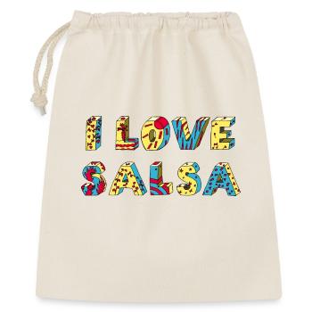 I love Salsa Tanz Musik Rueda positiv - Geschenkbeutel aus Baumwolle (40 x 50 cm) - Natur - Vorne