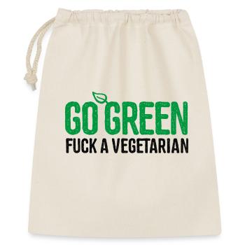 Go green fuck ein vegetarisches lustiges anti-veganes BBQ - Geschenkbeutel aus Baumwolle (40 x 50 cm) - Natur - Vorne