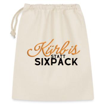 Kürbis statt Sixpack - Geschenkbeutel aus Baumwolle (40 x 50 cm) - Natur - Vorne