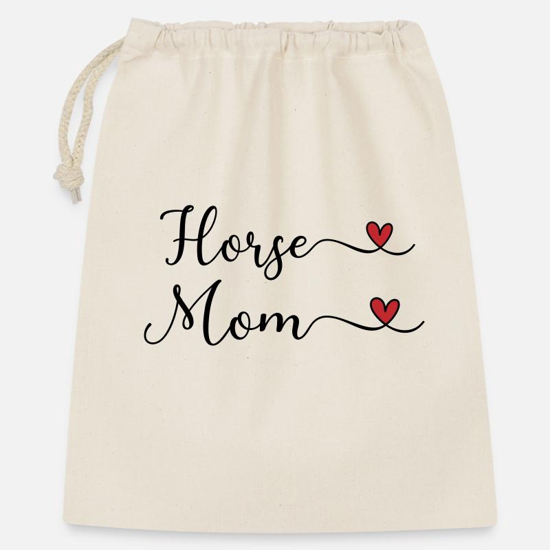 Pferde Mama - Geschenkbeutel aus Baumwolle (40 x 50 cm) - Natur