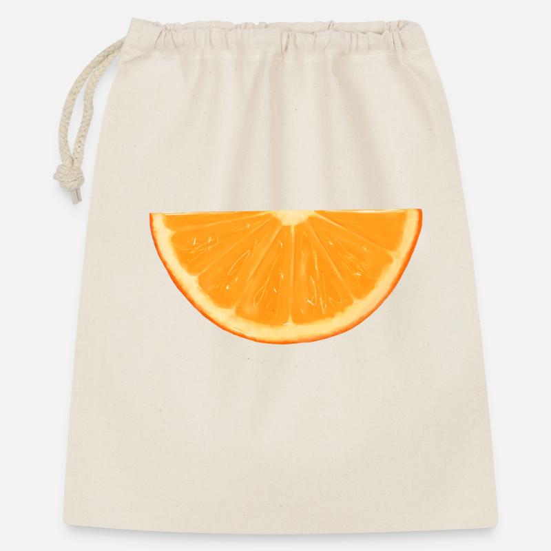Orangenscheibe Printdesign - Geschenkbeutel aus Baumwolle (40 x 50 cm) - Natur