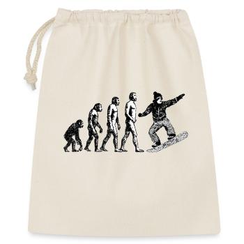 Evolution zum Snowboarder Grunge Design - Geschenkbeutel aus Baumwolle (40 x 50 cm) - Natur - Vorne