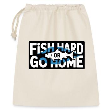 Fish Hard Or Go Home Angler Saying For - Gift Bag 40 x 50 cm - nature - Front