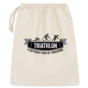 Triathlon. Eine andere Art von Dreier. - Geschenkbeutel aus Baumwolle (40 x 50 cm) - Natur - Vorne
