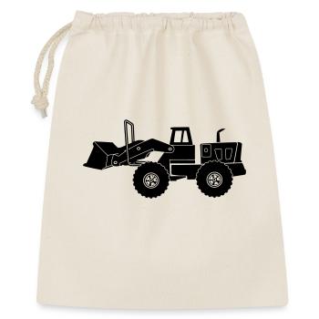 Transparenter Bulldozer - Geschenkbeutel aus Baumwolle (40 x 50 cm) - Natur - Vorne