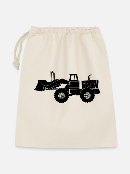 Transparenter Bulldozer - Geschenkbeutel aus Baumwolle (40 x 50 cm) - Natur