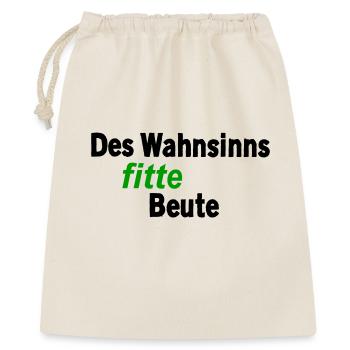 Wahnsinns fitte Beute - Geschenkbeutel aus Baumwolle (40 x 50 cm) - Natur - Vorne