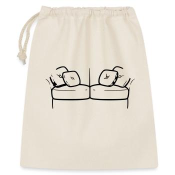 Sofa Couch Silhouette Chill Vektor - Geschenkbeutel aus Baumwolle (40 x 50 cm) - Natur - Vorne