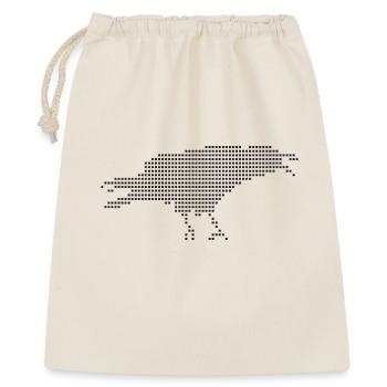 Raven Pixel Dot Silhouette - Geschenkbeutel aus Baumwolle (40 x 50 cm) - Natur - Vorne
