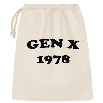 Gen X 1978 Retro Emblem - Geschenkbeutel aus Baumwolle (40 x 50 cm) - Natur - Vorne
