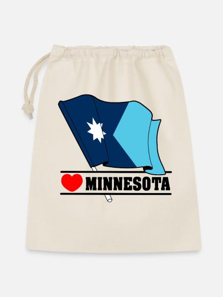 Hinweis Minnesota Herz MINNESOTA - Geschenkbeutel aus Baumwolle (40 x 50 cm) - Natur