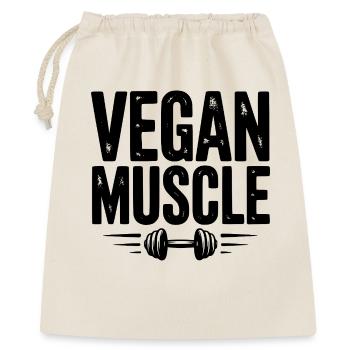 Vegane Muskeln - Geschenkbeutel aus Baumwolle (40 x 50 cm) - Natur - Vorne