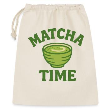 Matcha Time – Grüner Tee Lifestyle Shirt - Geschenkbeutel aus Baumwolle (40 x 50 cm) - Natur - Vorne