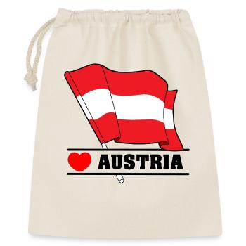 Drapeau autrichien avec cœur - Sac cadeau 40 x 50 cm - nature - Devant