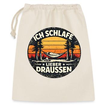 Ich schlafe lieber draußen - Geschenkbeutel aus Baumwolle (40 x 50 cm) - Natur - Vorne