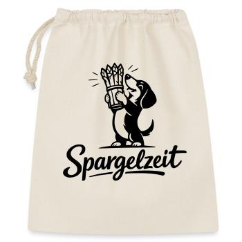 Spargel Essen Spargelzeit Saison Dackel - Geschenkbeutel aus Baumwolle (40 x 50 cm) - Natur - Vorne