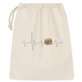Fischbrötchen mit Heartbeat Matjes Design - Geschenkbeutel aus Baumwolle (40 x 50 cm) - Natur - Vorne