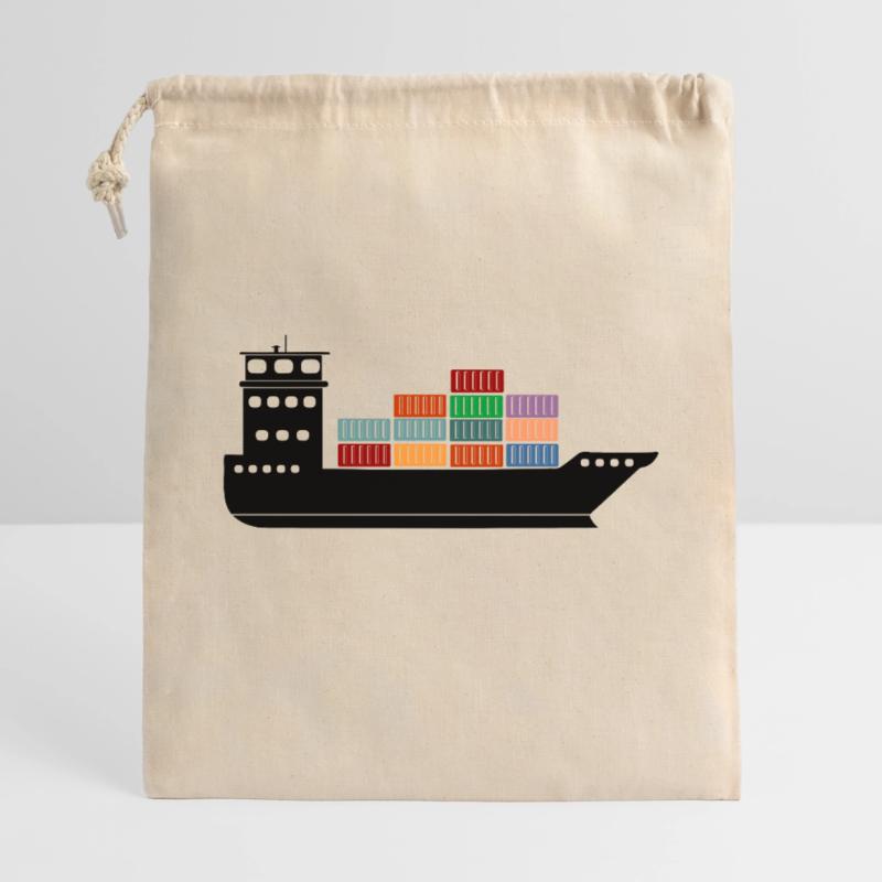Seecontainerschiff oder Boot mit Containern Geschenkbeutel aus Baumwolle (40 x 50 cm)
