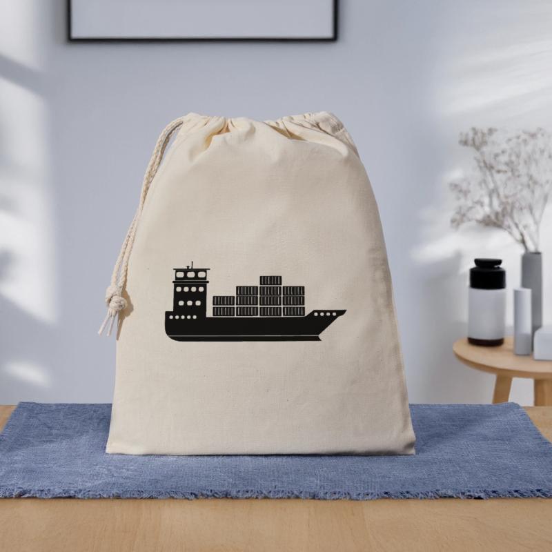 Seecontainerschiff oder Boot mit Containern Geschenkbeutel aus Baumwolle (40 x 50 cm)