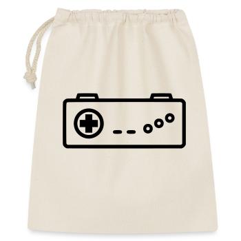 Retro Gamepad Outline Icon - Geschenkbeutel aus Baumwolle (40 x 50 cm) - Natur - Vorne