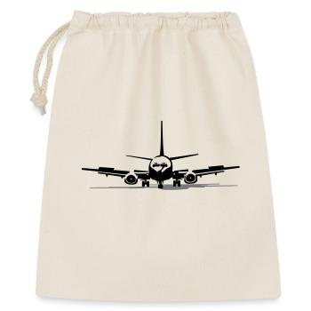 Passagierflugzeug - Geschenkbeutel aus Baumwolle (40 x 50 cm) - Natur - Vorne