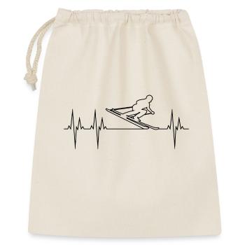 Alpine Skiing Grand Slalom Electrocardiogram ECG Ski - Gift Bag 40 x 50 cm - nature - Front