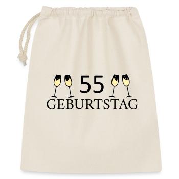 55.Geburtstag 55 Jahre - Geschenkbeutel aus Baumwolle (40 x 50 cm) - Natur - Vorne