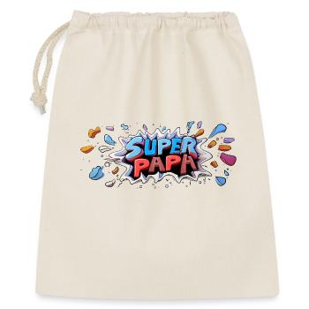 Superpapa Panorama Tasse Vati Papa Vatertag - Geschenkbeutel aus Baumwolle (40 x 50 cm) - Natur - Vorne