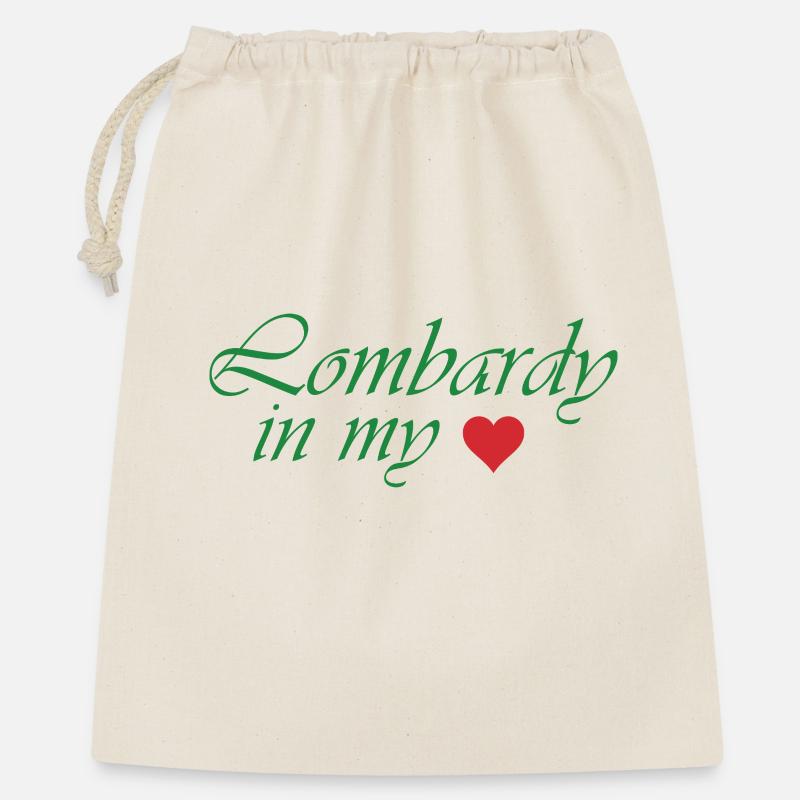 Lombardy Heart Script Design - Gift Bag 40 x 50 cm - nature