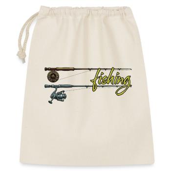 Fishing Angeln Angelrute Fliegenfischen Hobby - Geschenkbeutel aus Baumwolle (40 x 50 cm) - Natur - Vorne