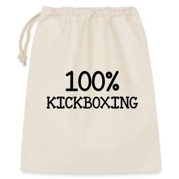 Kickboxen / Kickboxing / Kickboxer / Kick Boxing - Geschenkbeutel aus Baumwolle (40 x 50 cm) - Natur - Vorne