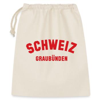 GRAUBÜNDEN Schweiz Switzerland - Geschenkbeutel aus Baumwolle (40 x 50 cm) - Natur - Vorne