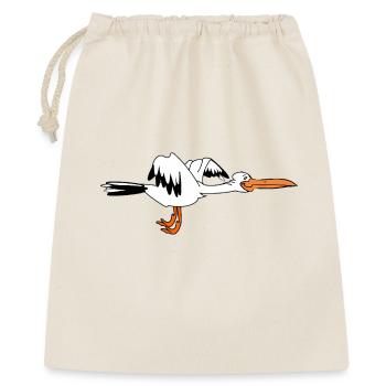 Happy Stork – Die Geburt steht bevor - Geschenkbeutel aus Baumwolle (40 x 50 cm) - Natur - Vorne