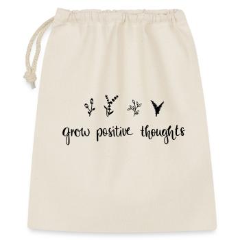 grow positiv thoughts - Natur - Geschenkbeutel aus Baumwolle (40 x 50 cm) - Natur - Vorne