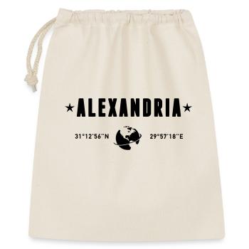 Alexandria, Ägypten, Koordinaten Planet Erde - Geschenkbeutel aus Baumwolle (40 x 50 cm) - Natur - Vorne