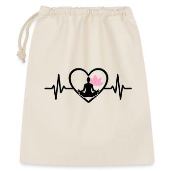 Yoga Heart Woman Silhouette Lotus Wellness - Gift Bag 40 x 50 cm - nature - Front
