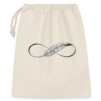 Cute Lines Infinity Feder - Geschenkbeutel aus Baumwolle (40 x 50 cm) - Natur - Vorne