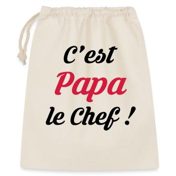 Papa / Fête des Pères / Pere / Cuisine Chef / Bébé - Sac cadeau 40 x 50 cm - nature - Devant